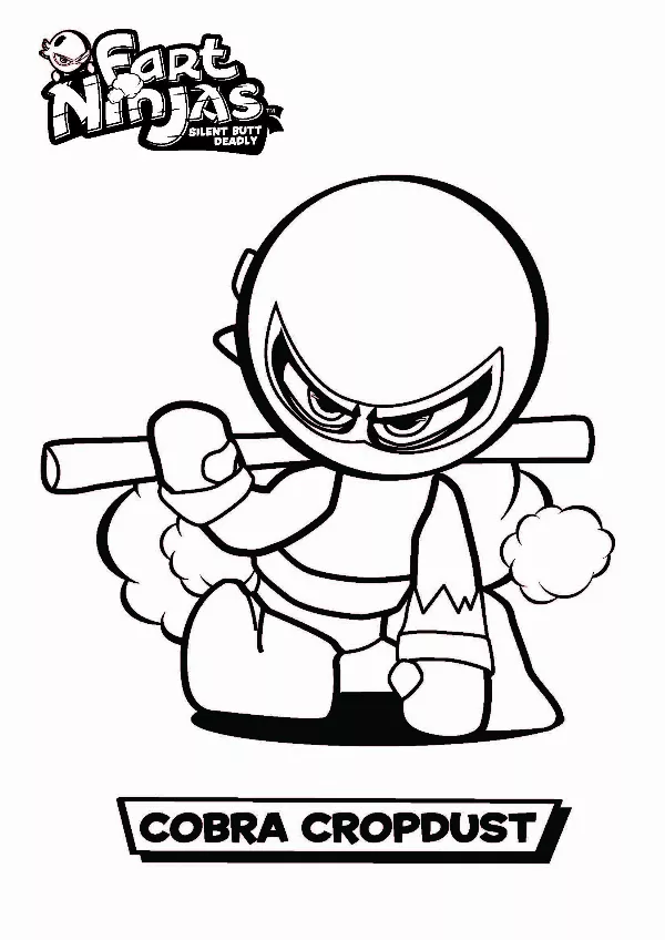 Fart Ninjas Cobra Cropdust Colouring Sheet